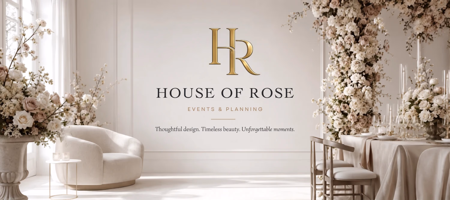 House of Rose — Events & Planning. Thoughtful design. Timeless beauty. Unforgettable moments.